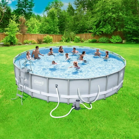 Coleman 22 Feet x 52 inch Power Steel Frame Above-Ground Swimming Pool Set