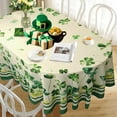 thumbnail image 4 of St Patricks Day Tablecloth, Green Oval Tablecloth 54x72 Inch, Polyester Waterproof Tablecloth, Shamrock Gold Coins St. Patrick''s Day Holiday Kitchen Table Decoration for Dinner, Party, 4 of 6