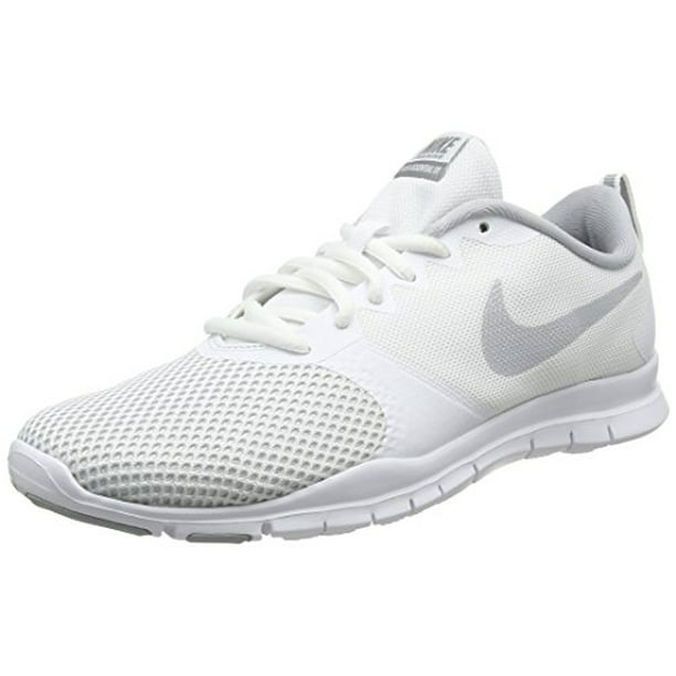 mercado ratón suma Womens Nike Flex Essential TR Shoe Size: 6.5 White - Wolf Grey - Pure  PLatinum Cross Training - Walmart.com