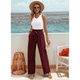 thumbnail image 5 of Pantalones de Salón de Pierna para Mujer, Color Rojo Ladrillo, Talla XL, 5 of 8
