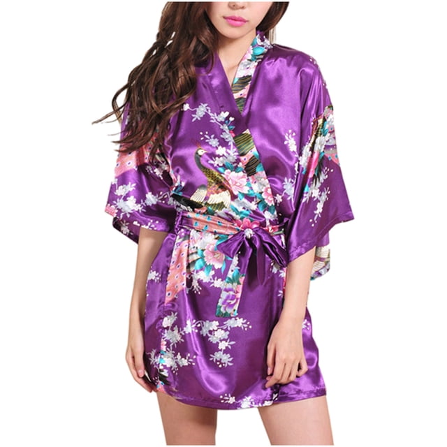 LSLJS Cardigan Imprimé Ample pour Femmes Ceinture Peignoir Court, Robes Cadeaux pour Femmes