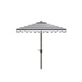 thumbnail image 2 of Safavieh Vienna 7.5ft Square Crank Metal/Polyester Umbrella in Black and White, 2 of 5