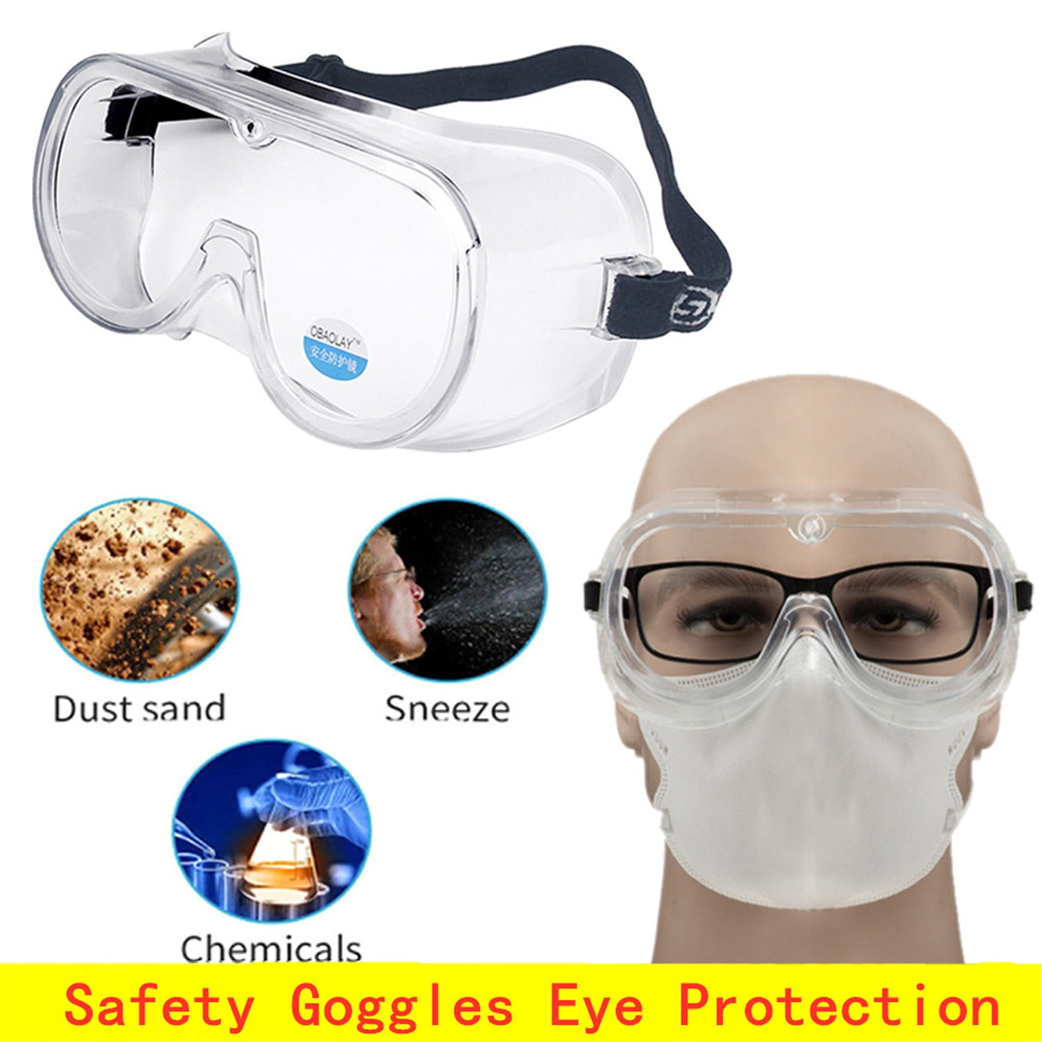 SAFETY FROM HUMAN FLUID DROPLETS-DEWALT ANTI FOG 360 DEGREE PROTECTION GOGGLES 