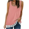 thumbnail image 2 of Giftesty Women's Solid Color Square Neck Lace Vest Blouse T-Shirt Tops, 2 of 5