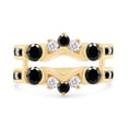 thumbnail image 2 of Round Shape Black & White Cubic Zirconia Solitaire Enhancer Guard 10k Yellow Gold Ring Size - 7, 2 of 7
