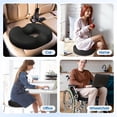 thumbnail image 7 of Donut Pillow Seat Cushion - Cooling Gel Donut Chair Cushions, Memory Foam Seat Cushion for Office & Home, Car Seat Cushion and Butt Pillow, Hemorrhoids Pillow and Tailbone Pain Relief, Black, 7 of 7