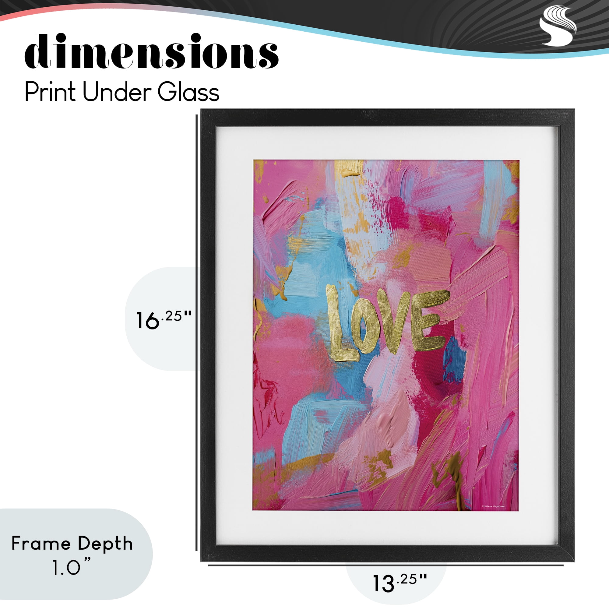 Stupell Industries Glam Love In Motion Black Framed Print Under Glass, design by Svetlana Aleynikova