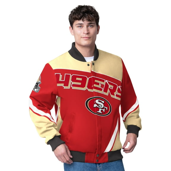 Men's G-III Extreme Scarlet San Francisco 49ers Maximum Racing Full-Snap Jacket