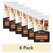 (6 pack) Purina Pro Plan Complete Essentials Shredded Blend Salmon and Rice Formula Adult High-Protein Dry Cat Food