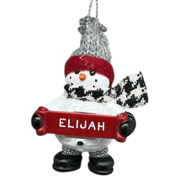 Cozy Snowman Ornament - Elijah