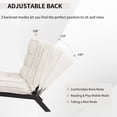 thumbnail image 2 of Bonzy Home Modern Adjustable Accent Chair with Ottoman, Comfy Corduroy Fabric Armless Chair with Solid Wood Legs for Living Room Bedroom, White, 2 of 7
