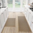 thumbnail image 1 of Kitchen Mat SUMLANS - Juego de 2 alfombras acolchadas y antideslizantes, color marrón, 1 of 8