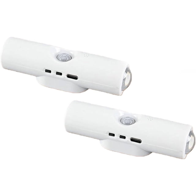 Rechargeable Smart Led Motion Sensor Ambient Light, Punch-Free Color Changing Motion Sensor Light for Stairs, Rechargeable RGB Led Wall Lamp, for Stairs, Wardrobe, Cabinet (White 2PCS,7-Color)