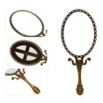 thumbnail image 2 of Vintage Handheld Mirror Folding Handle Makeup Mirror Retro Handheld Vanity Makeup Mirror Travel Mirrors Makeup Tool (Bronze), 2 of 8