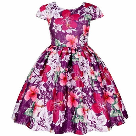 

Aayomet Flower Girl Dresses Girls Dress Summer Girls New Short Sleeved Children s Skirt Elegant Casual Dress Sundress Daily Purple 3-4Years
