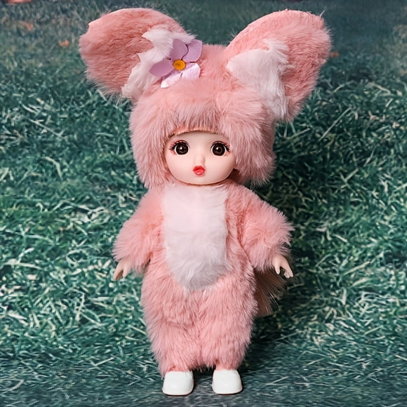 1pc Cute Rabbit Ear Princess Doll - 6.3 Inch Fashion Toy with Swinging Limbs - Perfect Gift for Girls