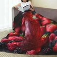 thumbnail image 6 of Honeii Berry Infused Refreshment Print Fleece Blanket - Throw Blanket for Bed, Sofa, Couch, Camping, and Travel , Microplush Ultra Soft Warm Blanket-60"x50", 6 of 7