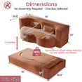 thumbnail image 2 of 78" 2 in 1 Convertible Sofa Bed, Folding Loveseat Couch with 2 Pillows, Twin Size Futon Couch, Orange - Plush Corduroy, 2 of 7