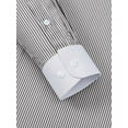 thumbnail image 5 of sogami Striped Dress Shirt For Men Casual Long Sleeve Black Button Down Shirt Cotton Shirt Slim Fit, 5 of 9