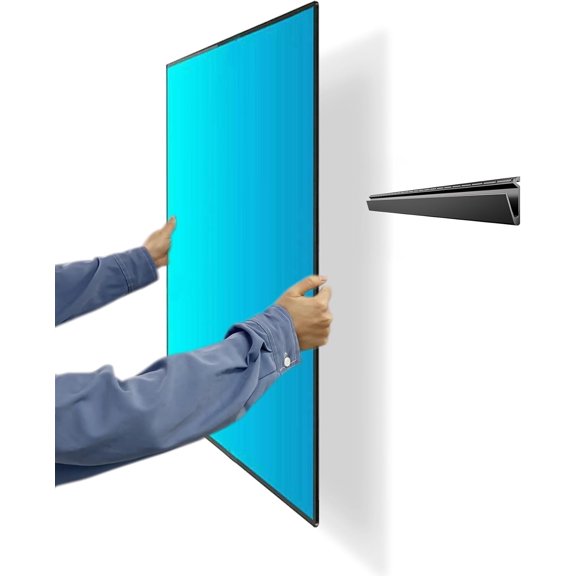 No Stud TV Wall Mount, 32 to 75 inch Drywall Studless TV Bracket, up to 150 lbs, No Damage, No Drill, No Screws, Easy Install Low Profile TVs Mount, Include All Hardware