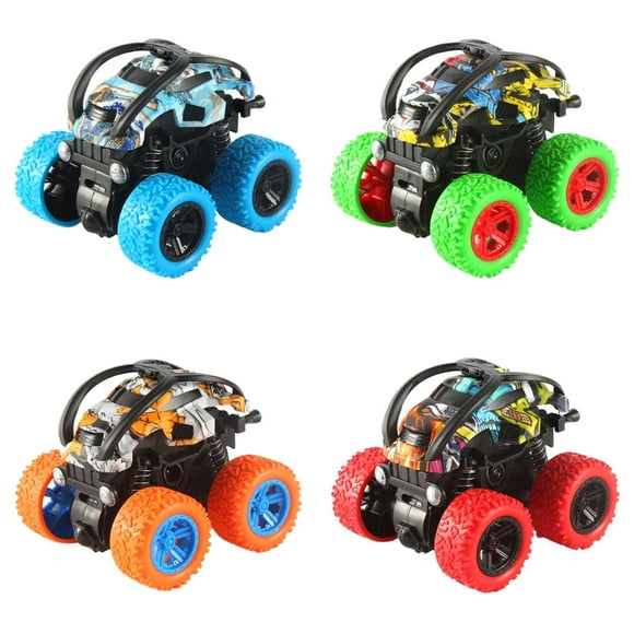Trucks for Boys, 4 Pack Pull Back Vehicles Cars for Toddlers, Pull Back Vehicle Monster Trucks for Toddlers Toys Age 2-4-6 Friction Powered Toys Car for Boys/Girls