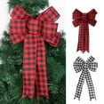 thumbnail image 4 of 13.6'' x 8.4'' Large Christmas Bows Decorations, Christmas Buffalo Plaid Bows for Wreath Garland, Christmas Tree Topper Ornaments Xmas Outdoor Indoor Home Party Decorations (Red Plaid), 4 of 4