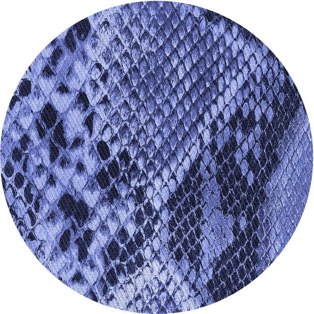 Ahgly Company Tapis d'Intérieur Rond Lavable en Machine Bleu Ciel Transitionnel, 7 Pieds Rond