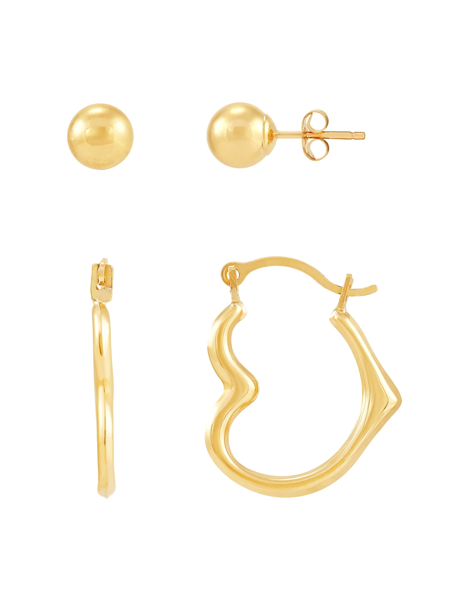 14K Yellow Gold Angled Hollow Sideway Heart Valentine Hinged Hoop Earrings 14K Yellow Gold Angled Hollow Sideway Heart Valentine Hinged Hoop Earrings