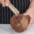 thumbnail image 3 of Coconut Opener Tool With Wooden Handle Stainless Steel Knife Opener Double Ended Coconut Cutter Kitchen Gadget Tools, 3 of 4