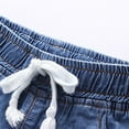 thumbnail image 6 of HAiming Toddler Girl Boy Jeans Kids Casual Elastic Waist Loose Soft Cotton Drawstring Denim Pants with Pocket, 6 of 9