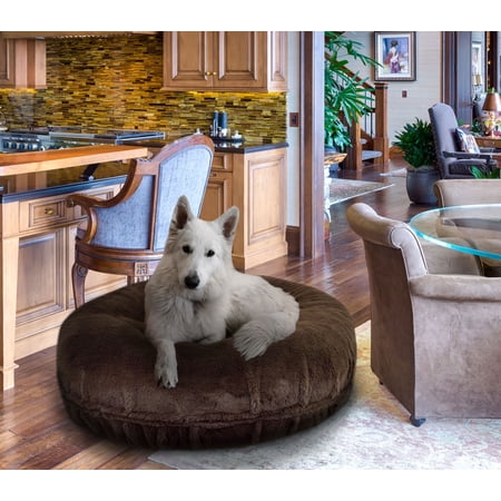 Bessie and Barnie Signature Short Shag Brown Fox Luxury Extra Plush Faux Fur Bagel Pet Bed
