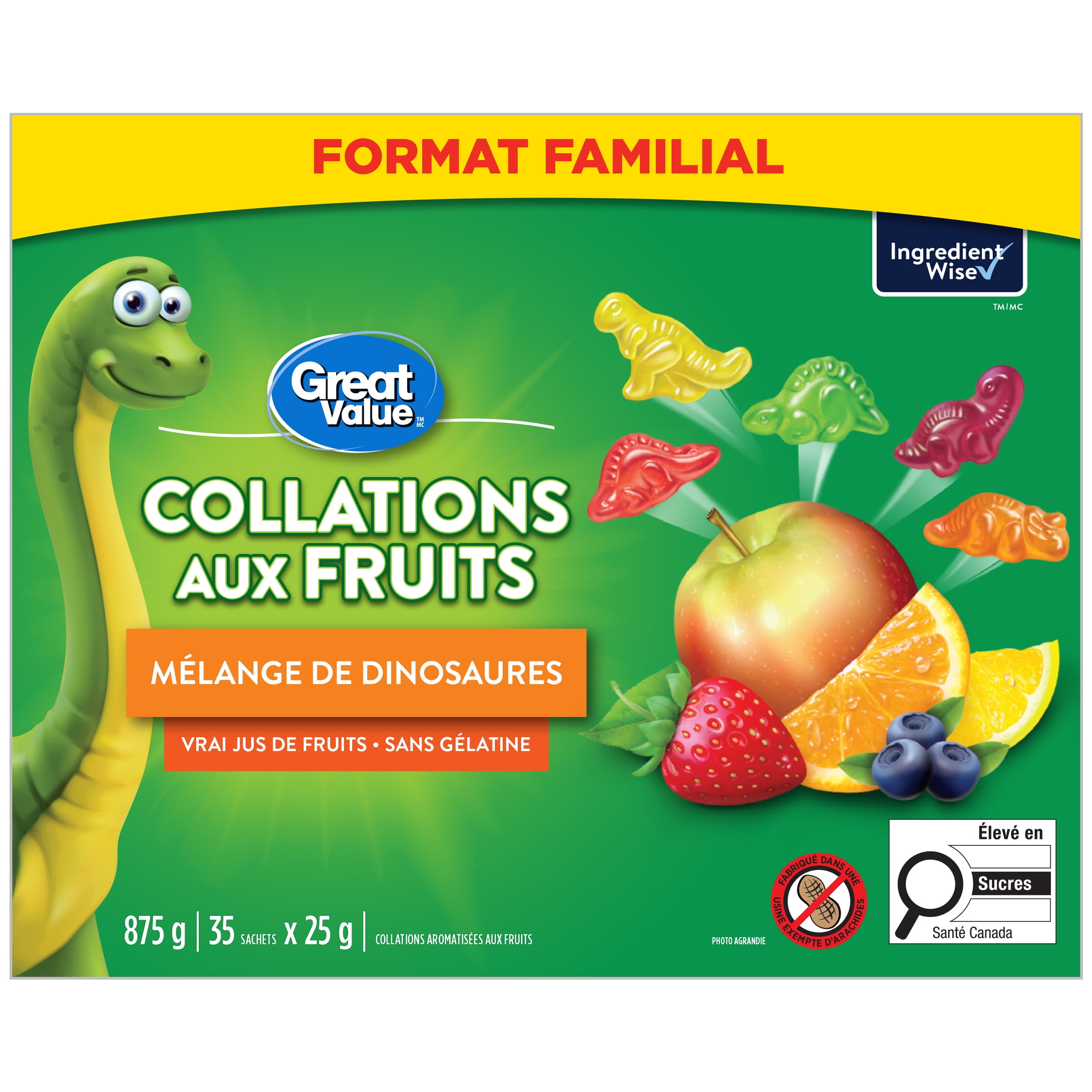 Great Value Mélange de Dinosaures Collations aux Fruits
