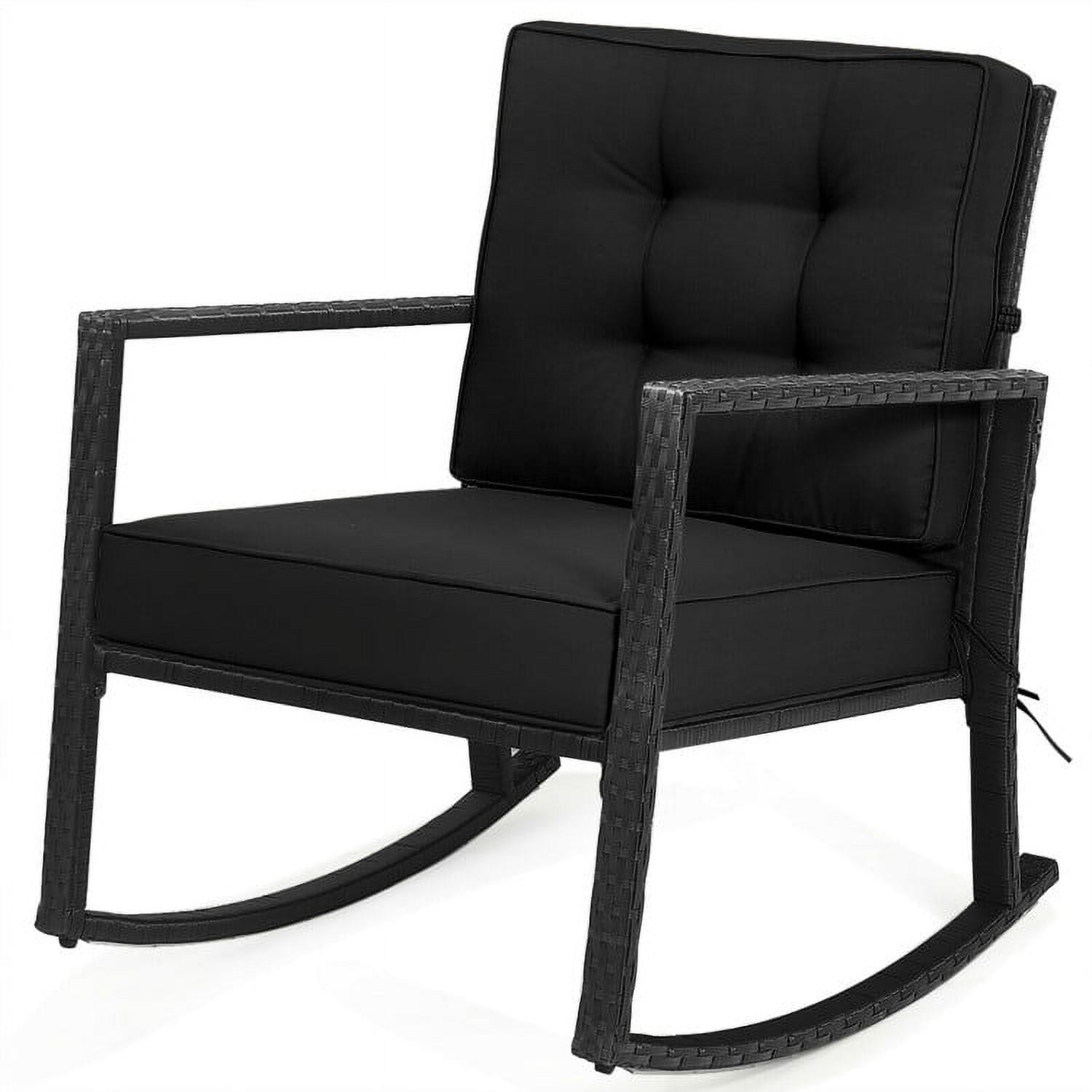 Aimee Lii Outdoor Rocking Chair, Patio Rocker Chair, Weather Resistant,for Lawn, Porch, Backyard, Indoor and Garden, Black