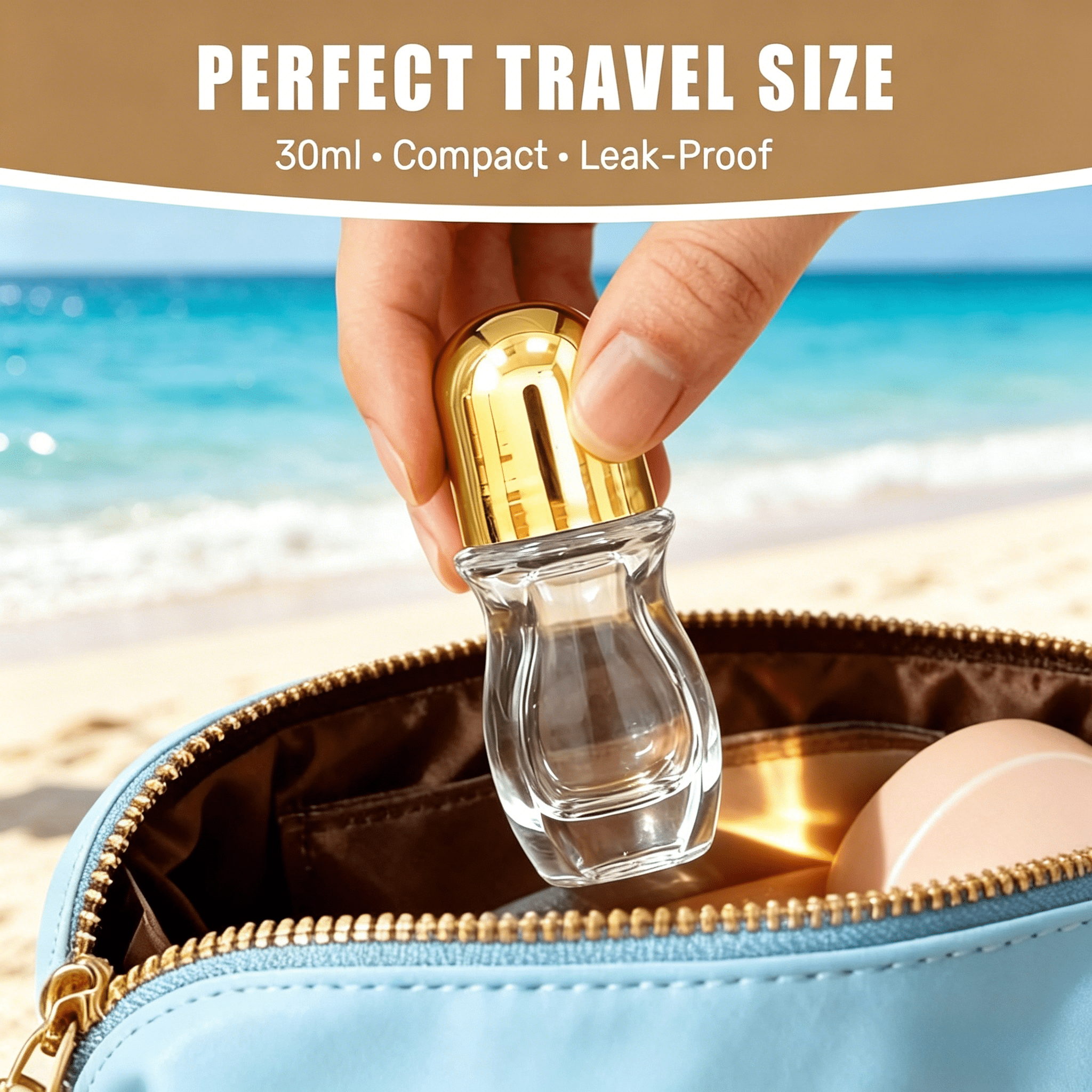 Roller Ball Bottle 30ml Hourglass Shape 5 Pack, Essential Oil Roller Set with Golden Funnel & Bottle Opener, Bulk Refillable Travel Bottles
