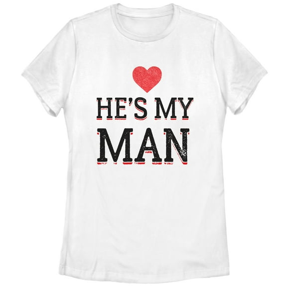 Women's Lost Gods He's My Man  Graphic Tee White Medium