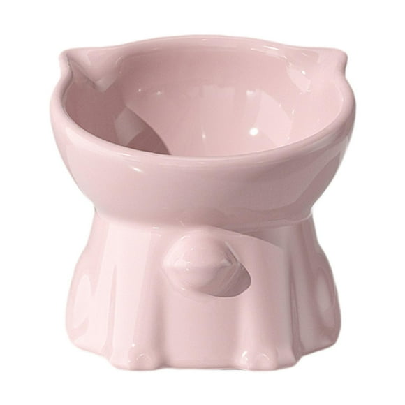 Comedero para gatos, comedero para perros pequeños, protector de bigotes y cuello, bebedero estable y para gatos. Rosa