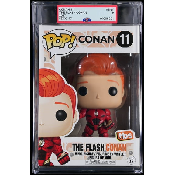 Conan, PSA Graded 9 MINT, The Flash Conan (2017 SDCC) Collectible Vinyl Figure #11, Fully Encapsulated Bundle with Compatible Funko Pop! PSA Hard Protector Case