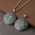 thumbnail image 2 of HZMAN Blue Eyes Talisman Seal Solomon Six-Pointed Star 12 Constellation Pendant Stainless Steel Necklaces, 2 of 7