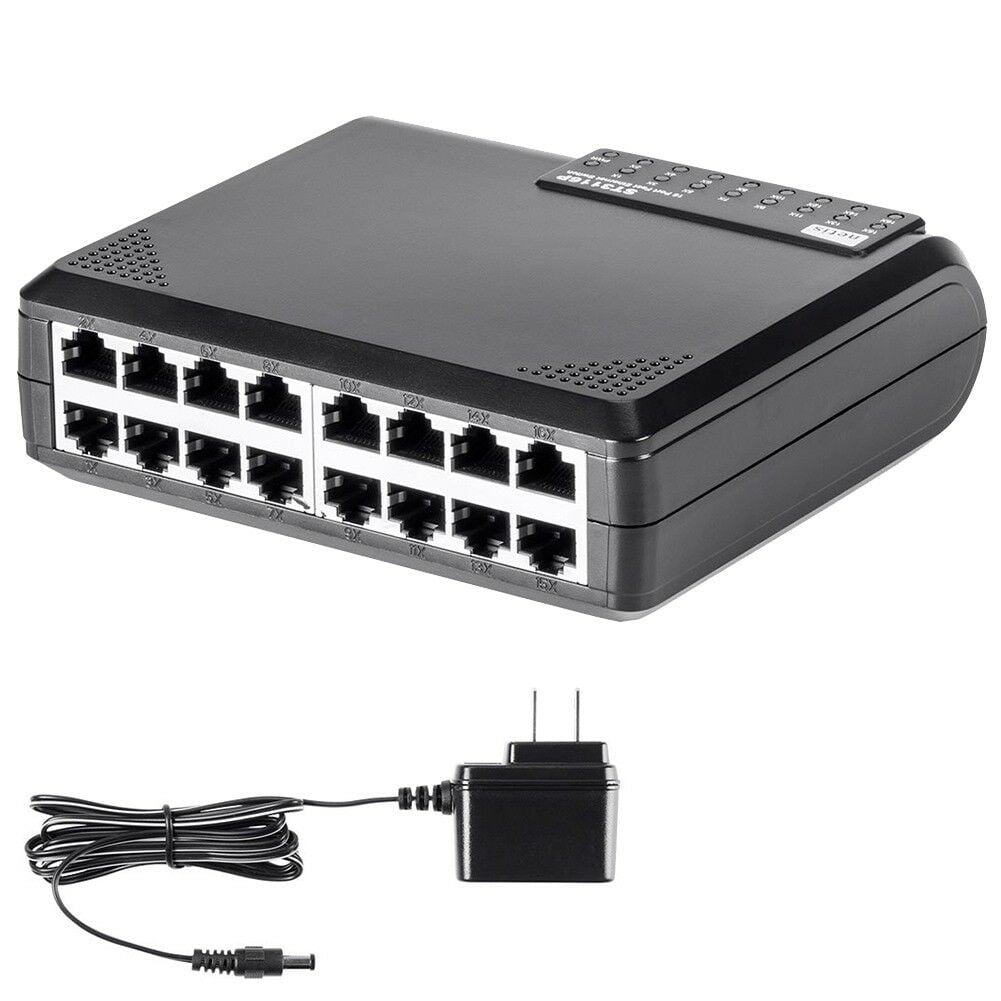 16 Port RJ45 10/100 Mbps Network Switch Desktop LAN HUB Power