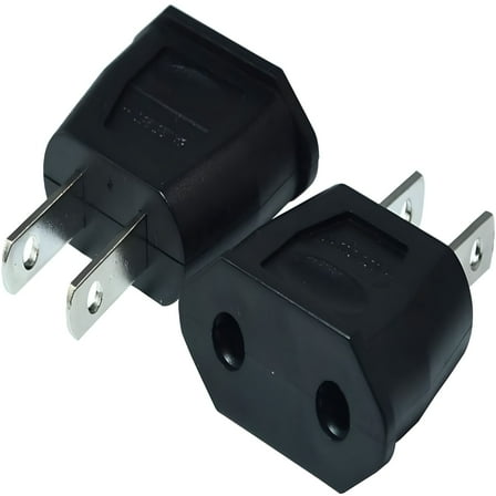 GJX Socket Plug Adapter Europe EU Euro to US Travel Charger AC Power Converter 2PCS (Black)
