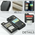 thumbnail image 4 of Allytech Business Wallet Case for iPhone 14 with Credit Card Holder, [RFID Blocking] [Camera Screen Protection] PU Leather Magnetic Clasp Kickstand Shockproof Protective Case - Black, 4 of 9