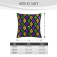 thumbnail image 4 of Bingfone Mardi Gras Shiny Green Purple Linen Throw Pillow Covers Cushion Case Pocket Button Vintage Farmhouse Pillowcase For Sofa Couch Bed 16"X16", 4 of 9