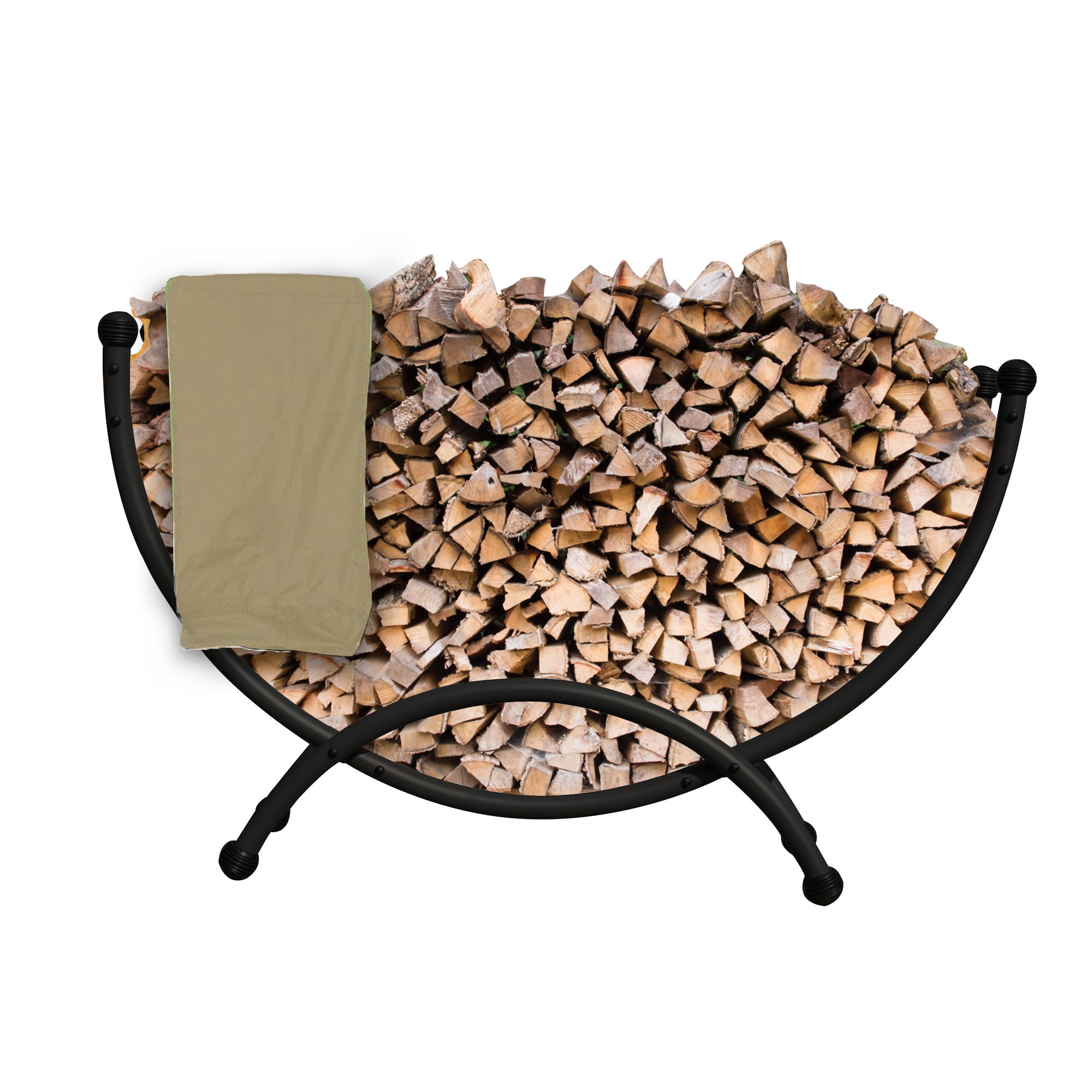 Island Retreat Deluxe Steel Firewood Storage Half Circle Steel 5ft