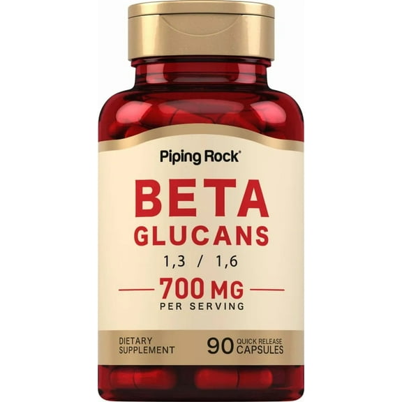 Beta Glucan 1,3 1,6 | 700mg | 90 Capsules | Non-GMO, Gluten Free Supplement | by Piping Rock