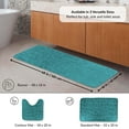 thumbnail image 5 of Evideco French Home Goods Memory Foam Runner Bath Mat Peacock Blue Pebble Design 48x18, 5 of 9