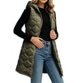 thumbnail image 6 of KICILVS Long Puffer Vest Women Hooded Geometric Quilted Sleeveless Jacket Long Puffer Coat with Side Pockets, 6 of 8