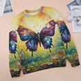 thumbnail image 6 of Wildflowers Butterfly Womens Casual Crewneck Sweatshirt Long Sleeve Tops Cute Pullover Loose Fit, 6 of 7