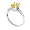 thumbnail image 2 of 1 ctw Solitaire Anniversary Ring for Women | Radiant Cut Yellow Moissanite | Hyperallergenic Solid 18K White Gold, 2 of 5