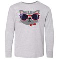 thumbnail image 3 of Inktastic 4th of July Girl Patriotic Cat Long Sleeve Youth T-Shirt, 3 of 5