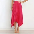 thumbnail image 5 of LOVZFMLL Maxi Skirts for Women 2025 Pleated Swing Flowy High Low Hem Long Skirts Elastic Waist Casual, Beach, Vacation, Work Clothes Hot Pink S, 5 of 8